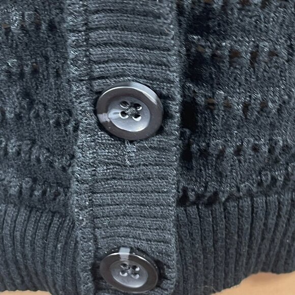 Mossimo Cropped Cardigan Sweater Black V-Neck XS Extra Small - Picture 7 of 8